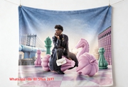 Coach Whimsical Chessboard Scene Flannel Throw Blanket for Sofa and Wall Decor C346